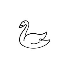 Swan Line Style Icon Design