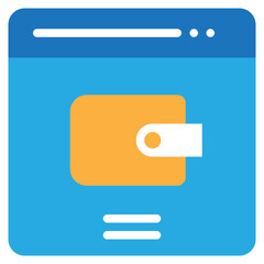 Obraz premium wallet money saving online flat style