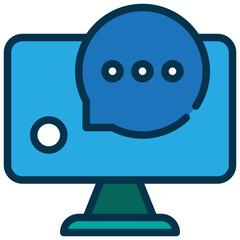 chat talk communication online cyber filled outline