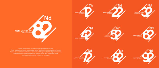 anniversary logotype vector set with white color can be use for celebration purpose