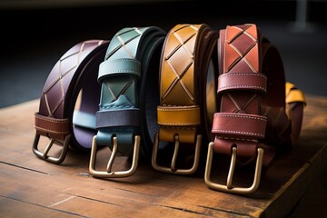 Leather Accent Belts in Artisan Textile Mill Loft: Exploring Textile Contrasts