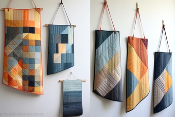 Quilted Wall Hanging Delights: Artisan Loft Concepts for Acoustic Softness - obrazy, fototapety, plakaty