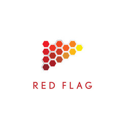 RED FLAG LOGO ICON VECTOR