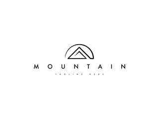 minimal mountain line logo design