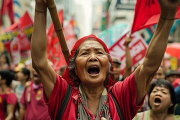 Unity and Passion in Manila: Diverse Filipino Workers Rally for Labor Rights on Labor Day