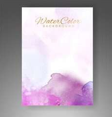 Cover template with watercolor background. Design for your cover, date, postcard, banner, logo.