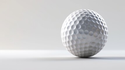 Elegant Golf Ball Poised Gracefully in a Pristine White Space