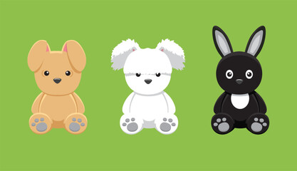 Doll Rabbit Fuzzy Lop Angora Petite Animal Cute Cartoon Vector Illustration