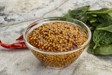 Spicy grain mustard sauce dip