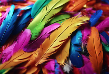 isolated carnival technology confetti colorful feathers created generative ai feather festival background colourful party holiday illustration decoration mask vector celebration design parade - obrazy, fototapety, plakaty