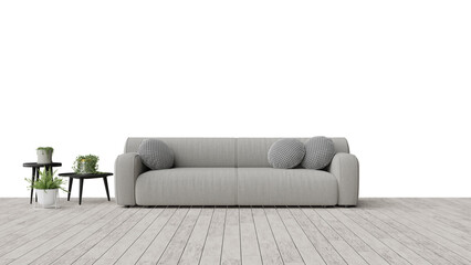 a couch and a table in a room - obrazy, fototapety, plakaty