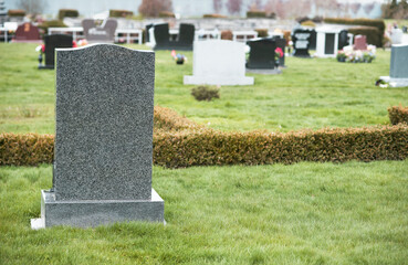 Large blank tombstone with copy space for message.