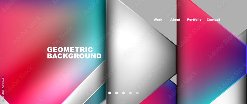 Poster This geometric background features a variety of triangles in electric blue and magenta tints and shades, creating a dynamic pattern perfect for technology publications and branding