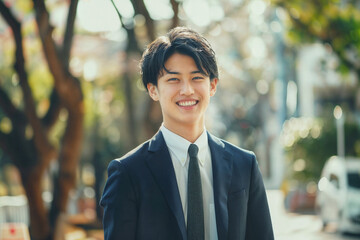 スーツを着た若い男性