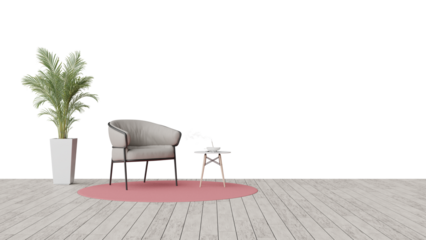 a chair and a table in a room
