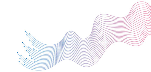 Abstract Wave Lines Forms, Dynamic Wavy Flowing on Transparent Background. Suitable for AI, Tech, Network, Digital, Science, and Technology Themes.
