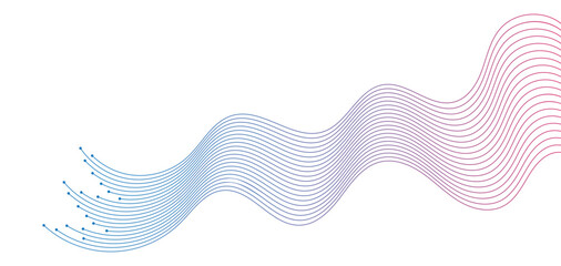 Abstract Wave Lines Forms, Dynamic Wavy Flowing on Transparent Background. Suitable for AI, Tech, Network, Digital, Science, and Technology Themes.