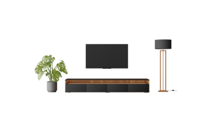 a flat screen tv sitting on top of a wooden shelf