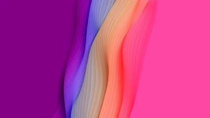 Zelfklevend Fotobehang Roze Paper cut abstract background vector 3D light colorful carving art paper craft landscape with gradie