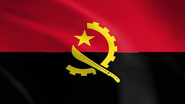  Flag of Angola waving 3d animation. Seamless looping Angola flag animation. Angola flag waving 4k Video
