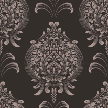 Vector Damask Seamless Pattern Element Classical Luxury Old Fashioned Damask Ornament Royal Victoria