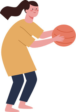 Girl playing baseketball