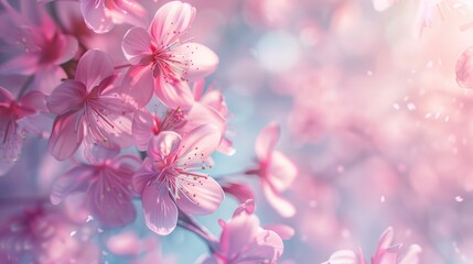 Beautiful spring bright natural background with soft pink sakura flower. Soft blurry image. High Quality Image 