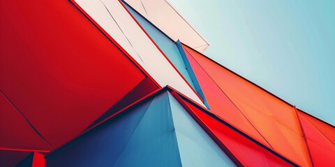a sleek stock image of an abstract geometric pattern background, with sharp angles and contrasting colors for a modern, minimalist aesthetic - obrazy, fototapety, plakaty