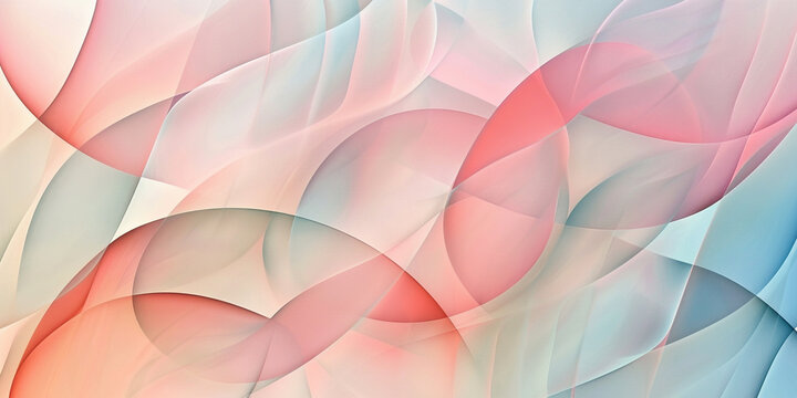 a soothing stock image of an abstract geometric pattern background, with soft pastel hues and gentle curves that evoke a sense of calm and serenity illustration