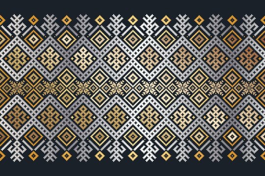 Vector illustration ukrainian folk seamless pattern ornament ethnic ornament border element traditio