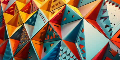 A vibrant pattern illustration showcasing geometric shapes, inspired by modern architecture.
