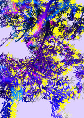 abstract colorful splashes background magic forest