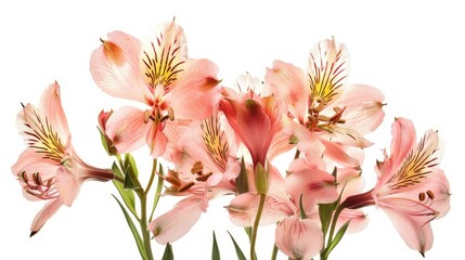 A stunning arrangement of alstroemeria flowers set against a crisp white backdrop