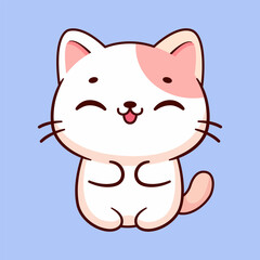 Cute cat kawaii vector icon illustration
