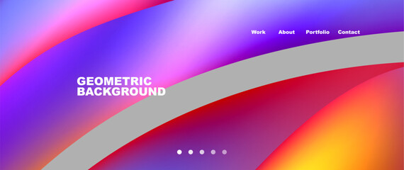 Vibrant geometric background in a rainbow of colors including purple, violet, pink, magenta, electric blue. Inspired by automotive lighting technology with circles and colorful hues