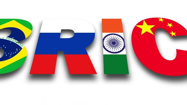 BRICS nations dolly low angle dolly animation on white background