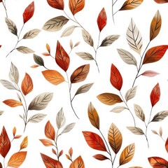 Obraz premium vintage leaf pattern seamless on a white background
