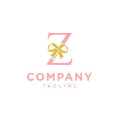 Letter Z Gift Ribbon Logo icon vector template