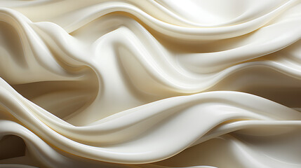 Close-up of the texture of white whipped cream, milkshake or ice cream.