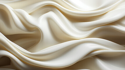 Obraz premium Close-up of the texture of white whipped cream, milkshake or ice cream.