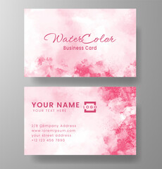 Beautiful business card template with watercolor