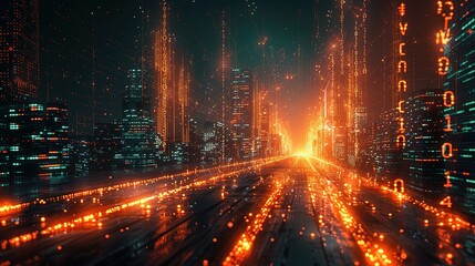 Fototapeta premium Data Security and Privacy. The importance of cybersecurity protocols and encrypted communication channels symbolizing the protection of information and data security and privacy.