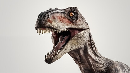 Velociraptor on white background : Dinosaur. AI Generative.