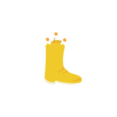 Yellow rubber boot with flowers