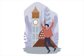 Travel Destination Flat Design Illustration