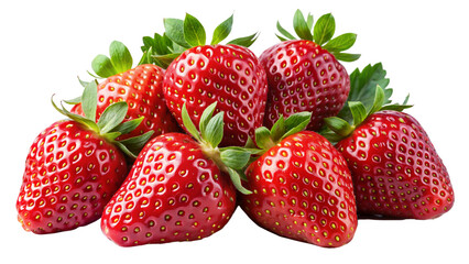 Red strawberries isolated on a white background. Fresh fruit concept.