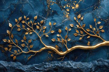 Golden tree background. Created with Ai