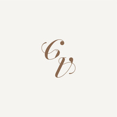 Luxury and Elegant initial monogram logo letter wedding concept design ideas GV
