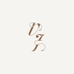 Obraz premium wedding concept design ideas VJ initial monogram logo letter Luxury and Elegant