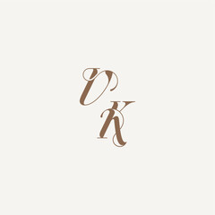 wedding concept design ideas VK initial monogram logo letter Luxury and Elegant